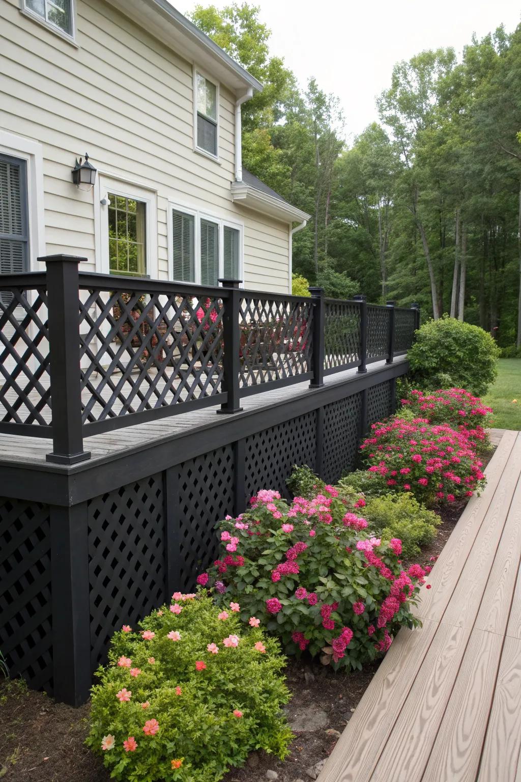Black Lattice Deck Skirting