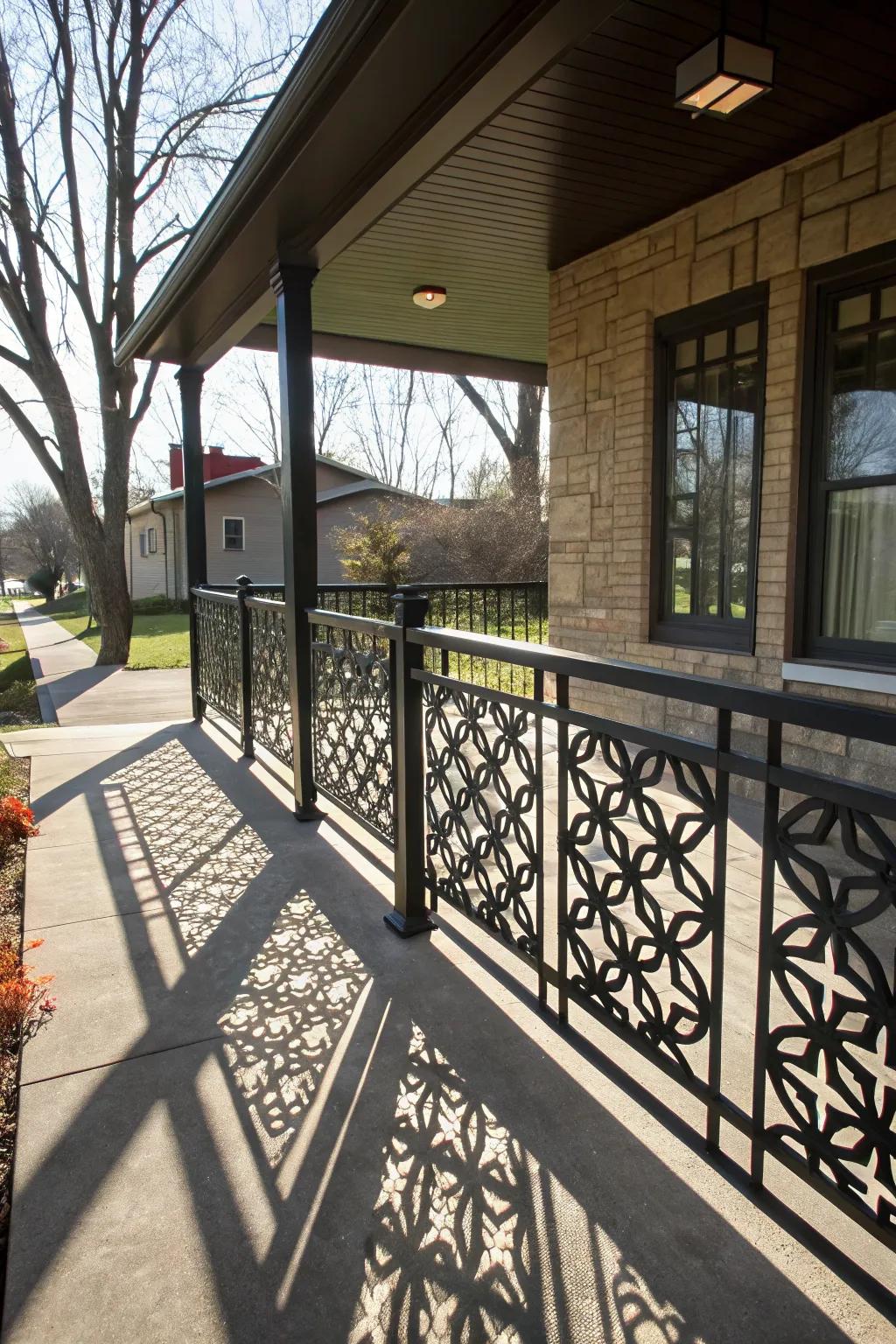 Metal Railing Geometric Metal Porch Railing Ideas: Boost Your Curb Appeal Today