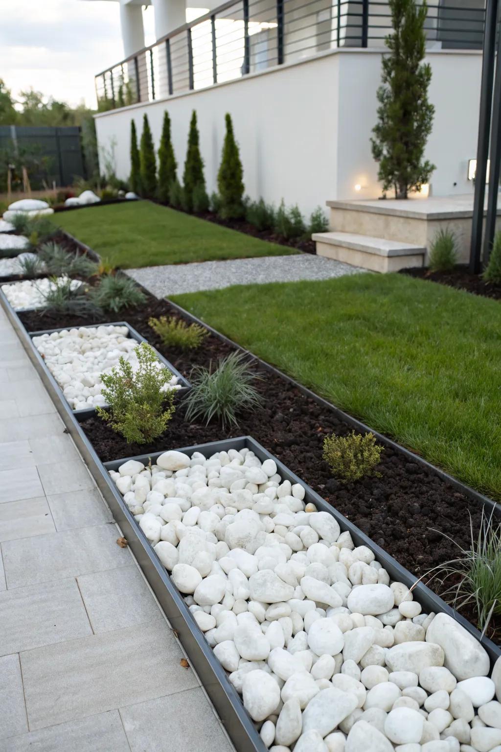 Landscape Design With White Rocks Modern White Rock Landscaping Ideas: Refresh Your Outdoor Space