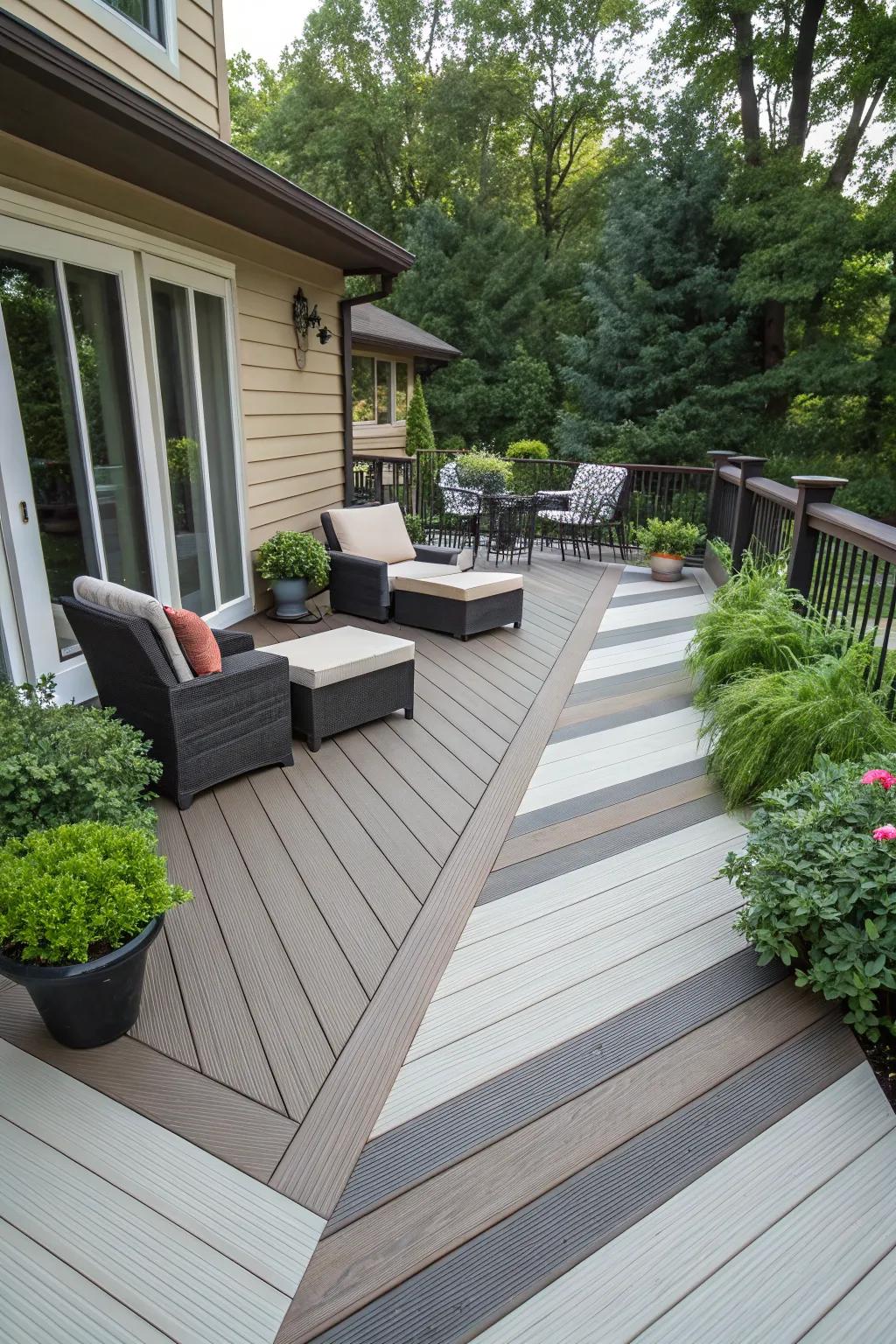 Two Tone Trex Decking Designs: Fresh Ideas for Your Garden Upgrade