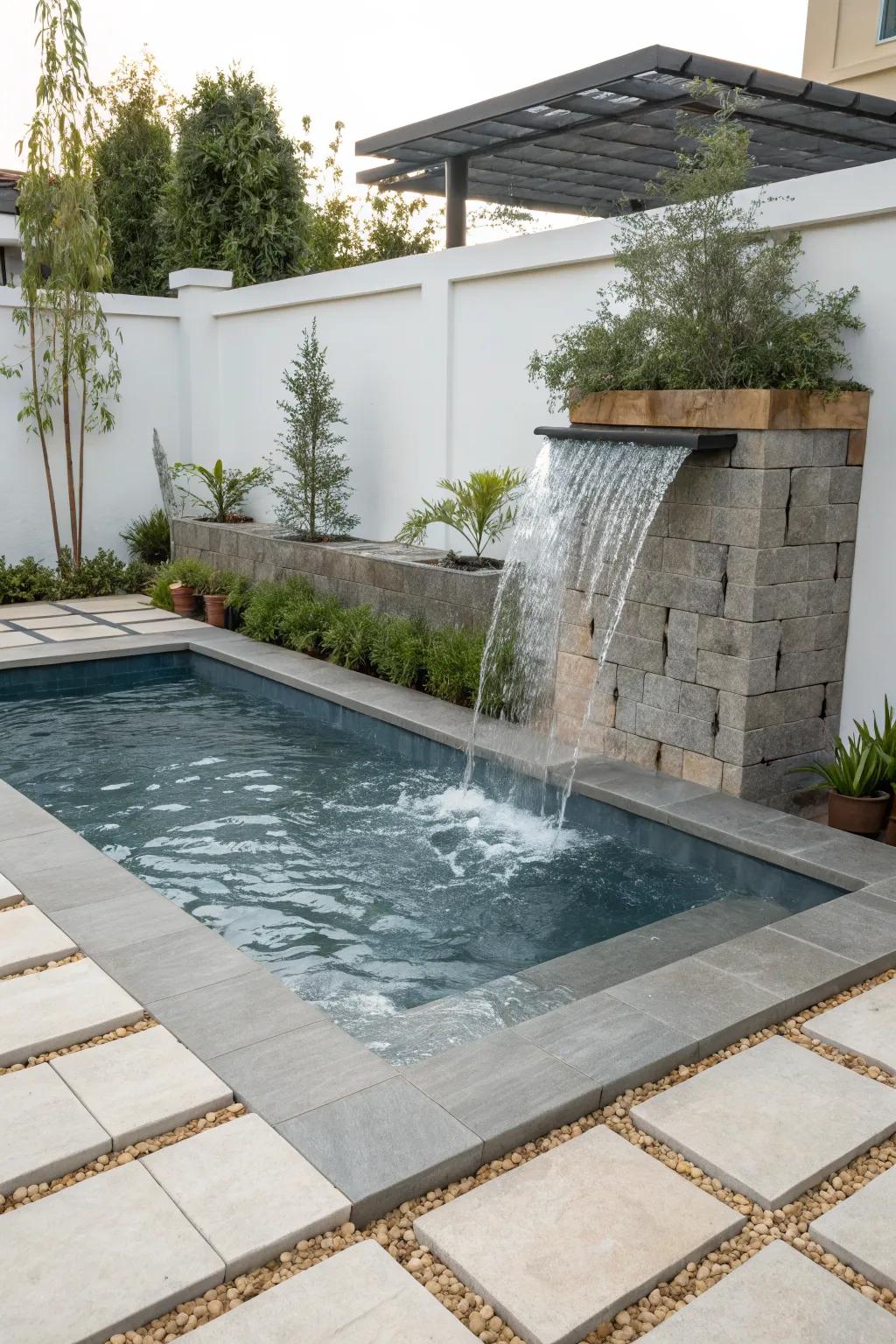 Pool Side Waterfall 7+ Modern Pool Waterfall Ideas: Upgrade Your Outdoor Space