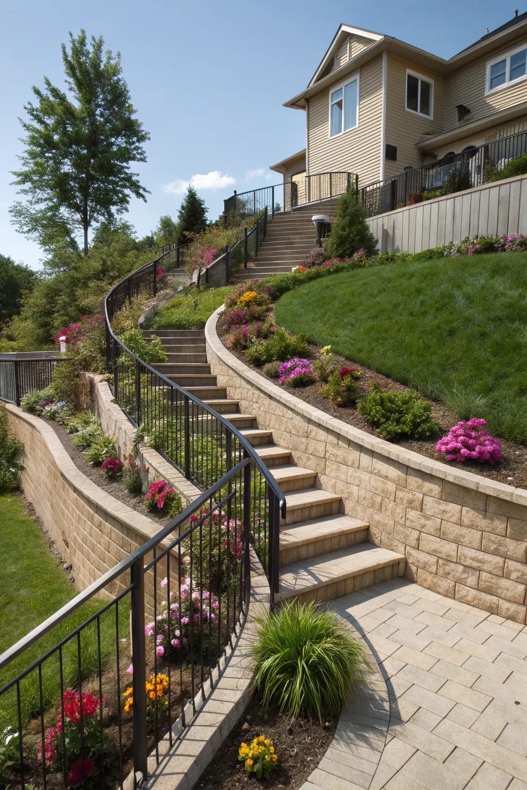 Switch Back Ramp Design Landscape Sloped Backyard Landscaping Ideas: Transform Your Outdoor Space