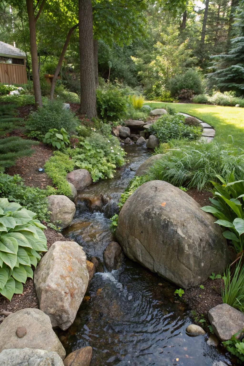 Split Stream Small Garden Stream Ideas: Create Peaceful Spaces at Home