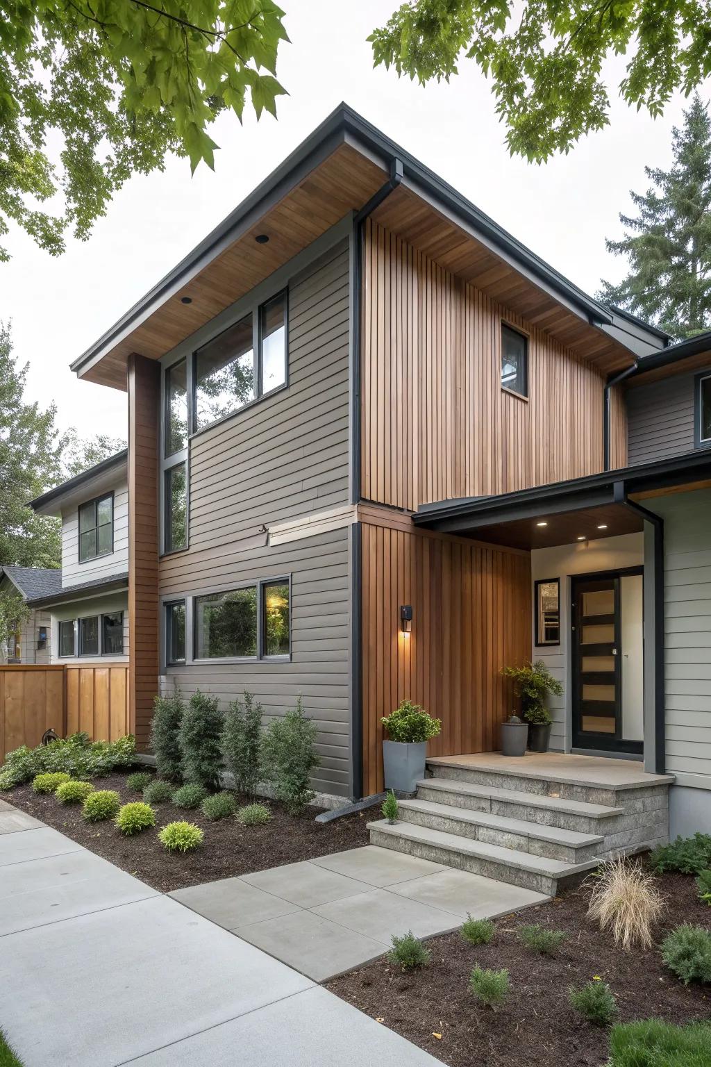 Split Box Siding How to Modernize a Split Level Home Exterior?