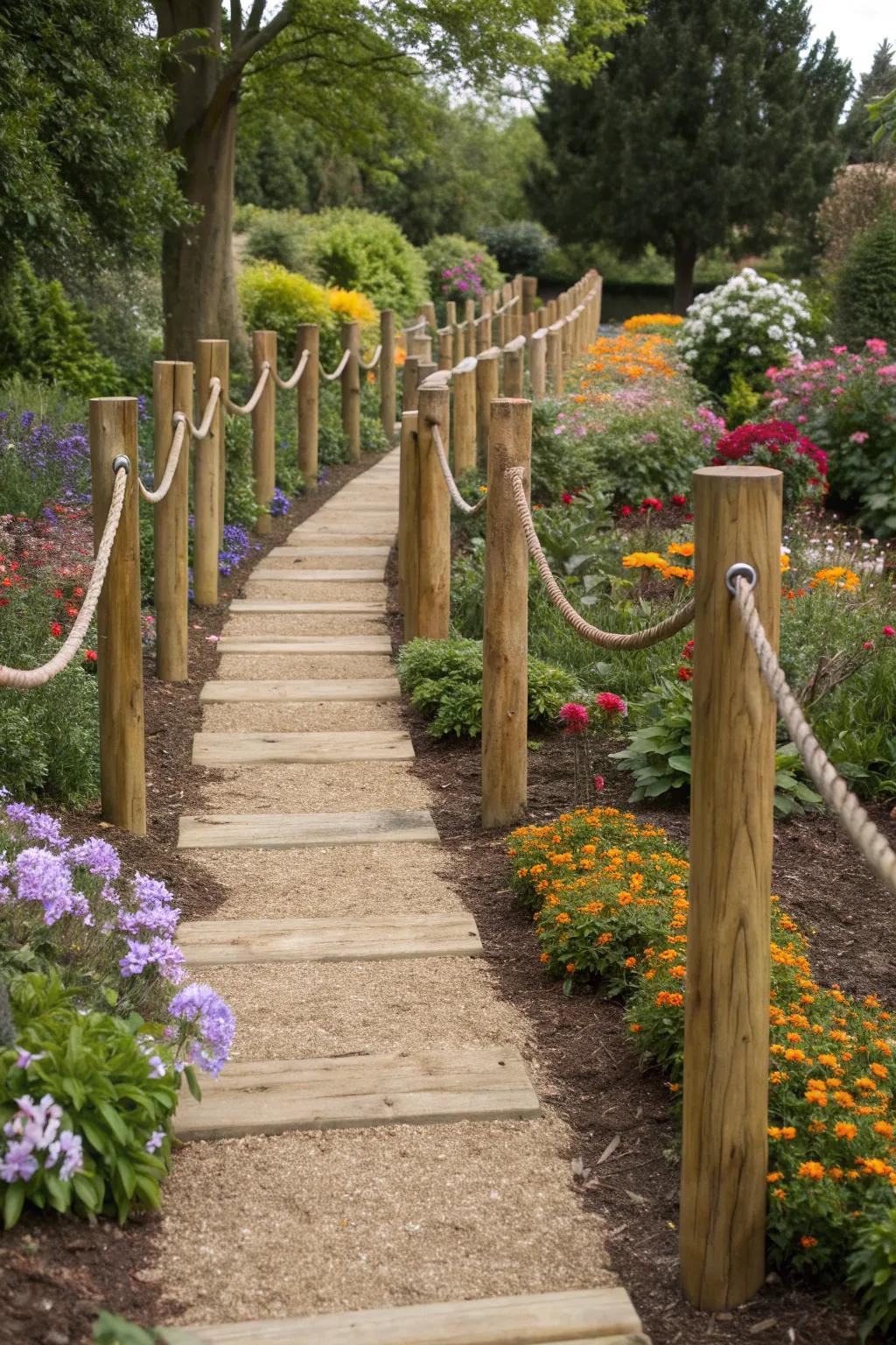 Garden Rope Railing Outdoor Rope Railing Ideas: Simple Ways to Refresh Your Garden