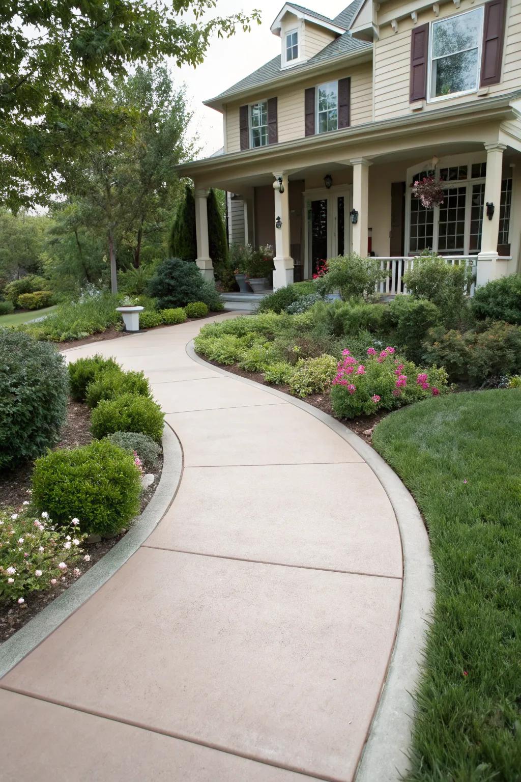 21+ Concrete Sidewalk Ideas: Refresh Your Front Walkway Easily