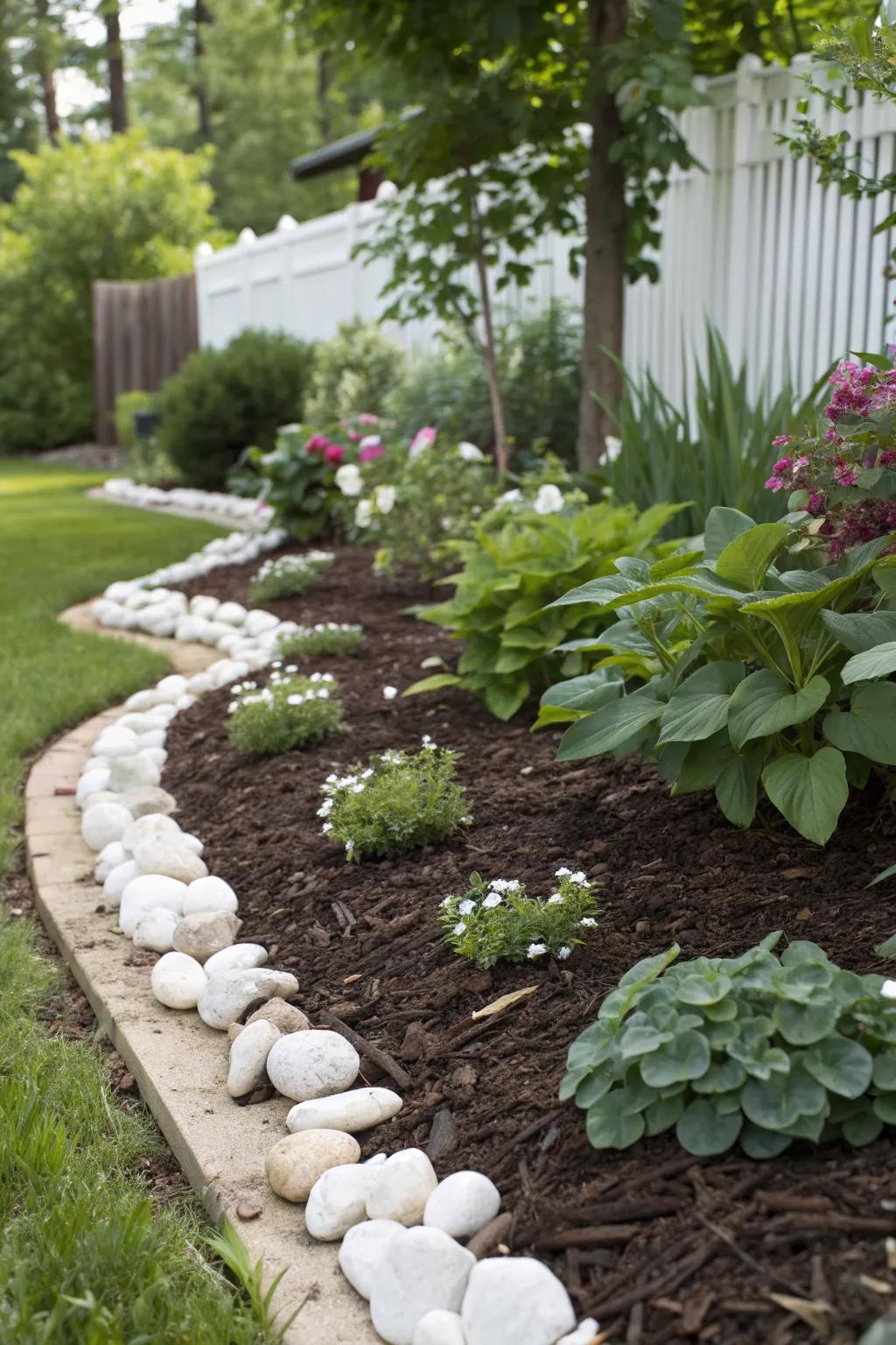 Border With White Rocks Ideas Stone Rock Border Edging Ideas: Create a Natural Look for Your Garden