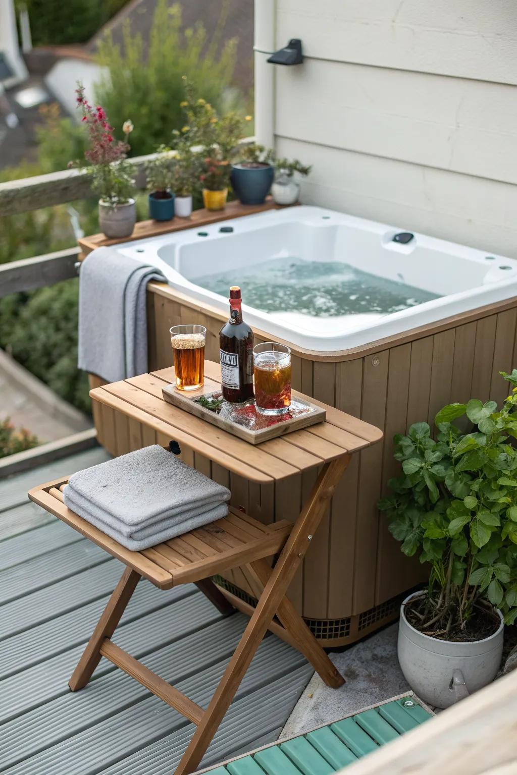 12+ Hot Tub Table Ideas: Make Your Outdoor Space More Relaxing