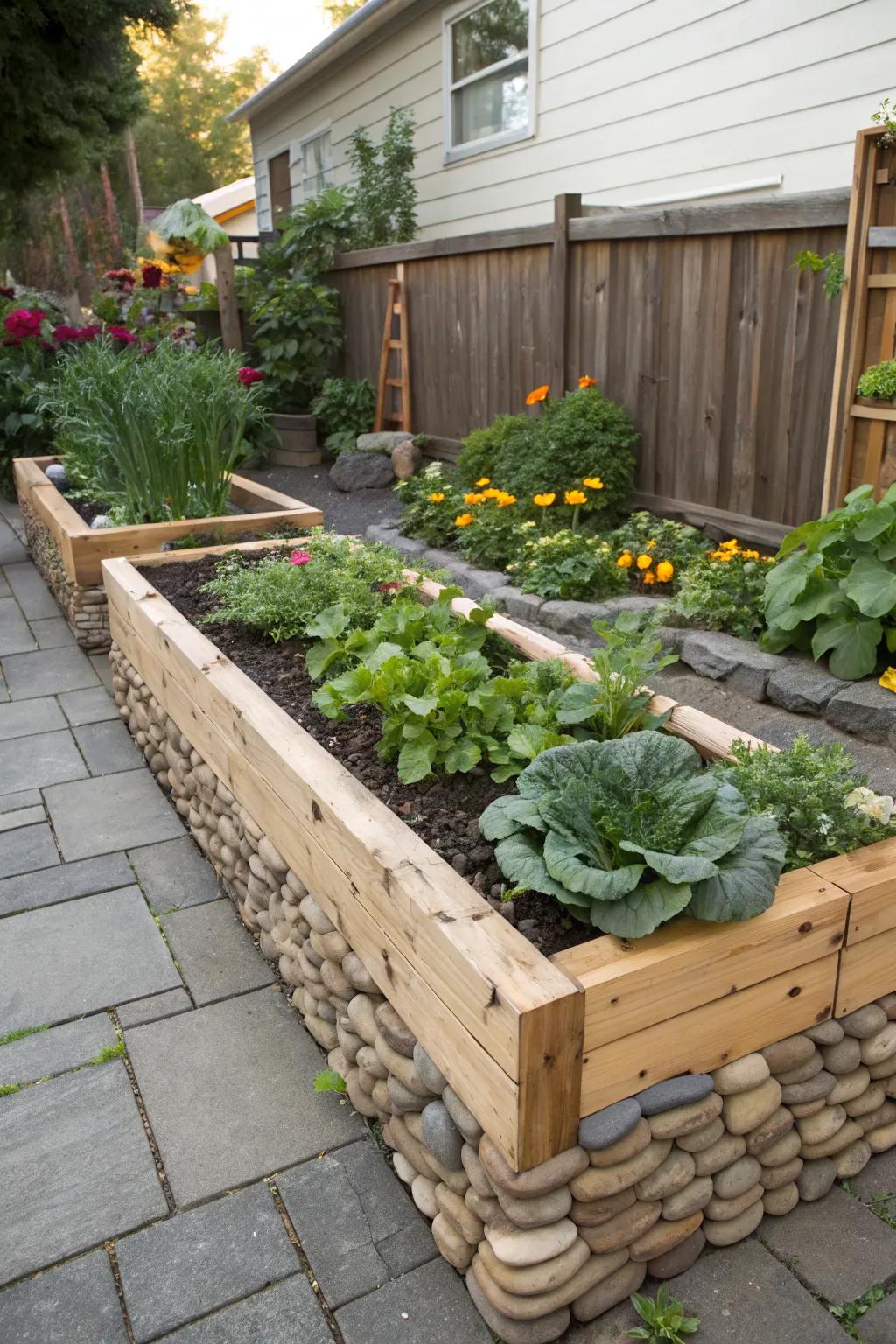 Surprising Rock Raised Garden Beds Photos