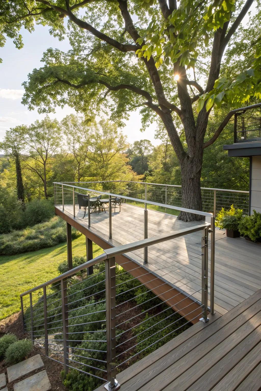 Subtle Railing Cable Railing Ideas: Refresh Your Garden With Modern Style