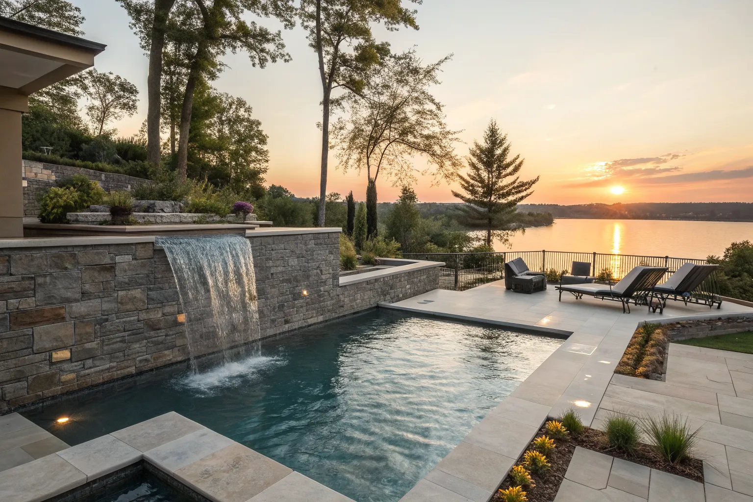 7+ Modern Pool Waterfall Ideas: Upgrade Your Outdoor Space - All For One