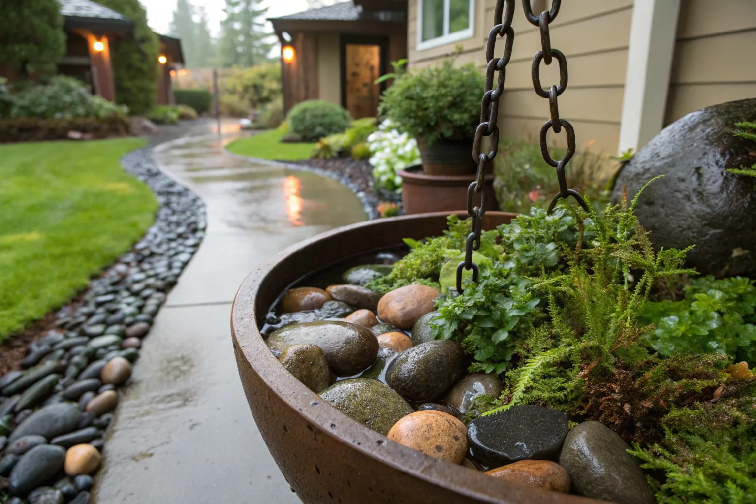 Water Chain Feature Rain Chain Basin Ideas: Transform Your Garden Water Feature Today