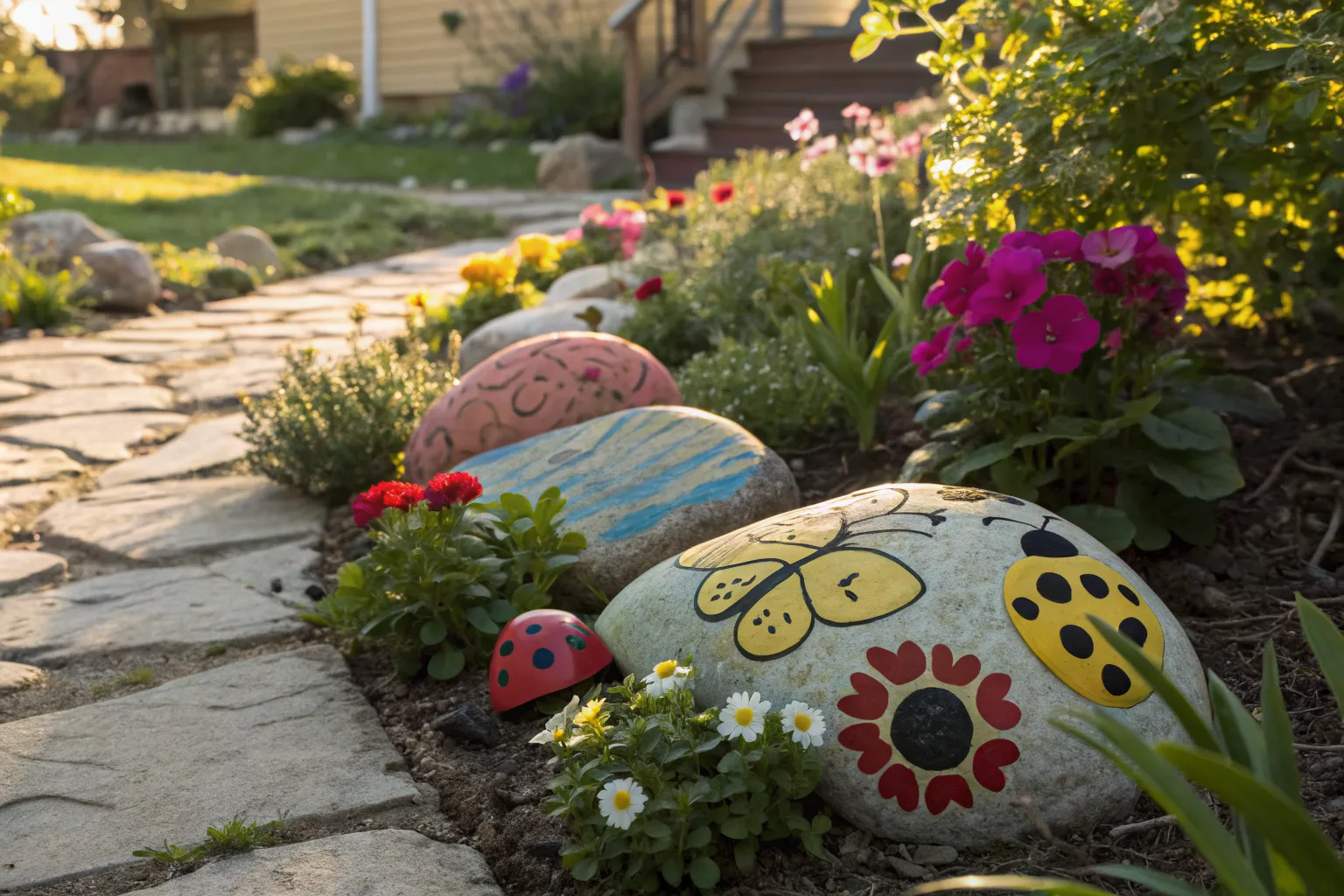 Simple Easy Rock Painting Ideas: Add Colorful Touches to Your Garden